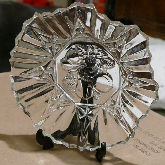 Vintage Federal Clear Glass Fruit Dish/Bowl - Pioneer Pattern w/ Ruffle Edge - Picture 15 of 15